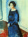 Woman in Blue (Frau Barth) in apartment