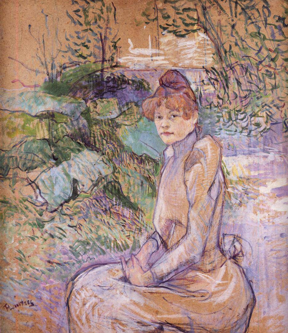 Woman in Monsieur Forest s Garden - Henri de Toulouse-Lautrec