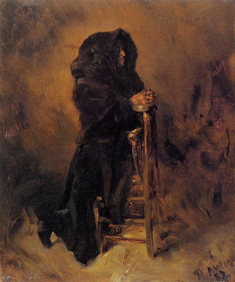Woman in Prayer by Henri de Toulouse-Lautrec — hand-painted portrait oil painting reproduction on canvas