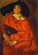 Woman in Red by Chaim Soutine — hand-painted portrait oil painting reproduction on canvas