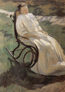 Woman in rocking chair by Victor Borisov-Musatov — female oil painting wall art, Post Impressionism