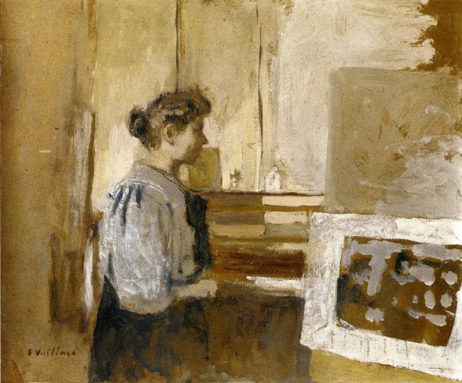 Woman in the Studio by Edouard Vuillard — hand-painted portrait oil painting reproduction on canvas