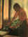 Woman Ironing in study
