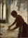 Woman Ironing (Silhouette) in living room