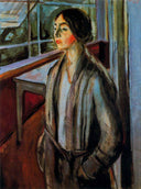 Woman on the Verandah by Edvard Munch — male oil painting wall art, Expressionism