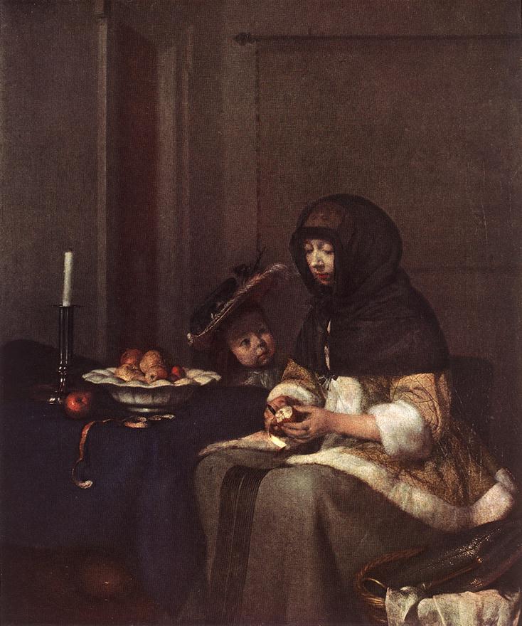 Woman Peeling Apple - Gerard Terborch