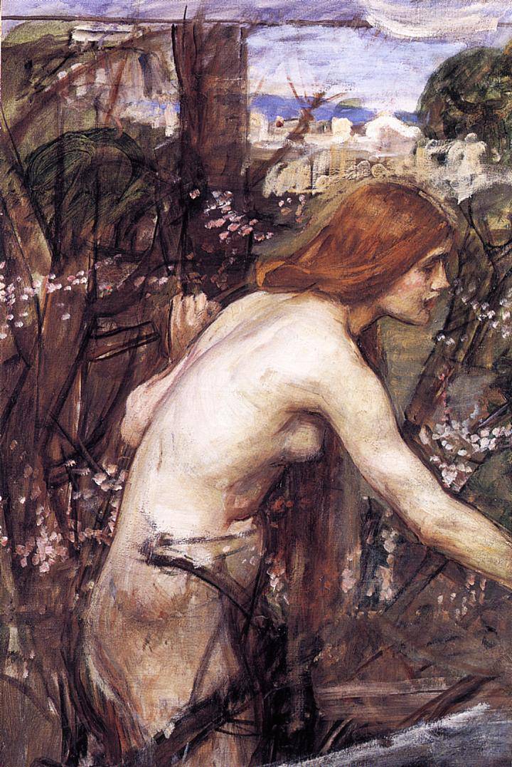 Woman Picking Flowers - John William Waterhouse