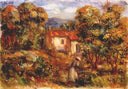 Woman picking flowers by Pierre-Auguste Renoir — rural oil painting wall art, Impressionism
