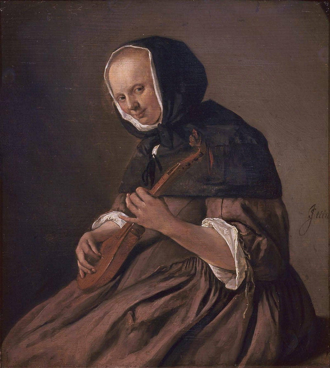 Woman playing the sistrum by Jan Steen — hand-painted portrait oil painting reproduction on canvas