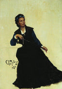 Woman playing with Umbrella by Ilya Repin — vintage oil painting wall art, Realism