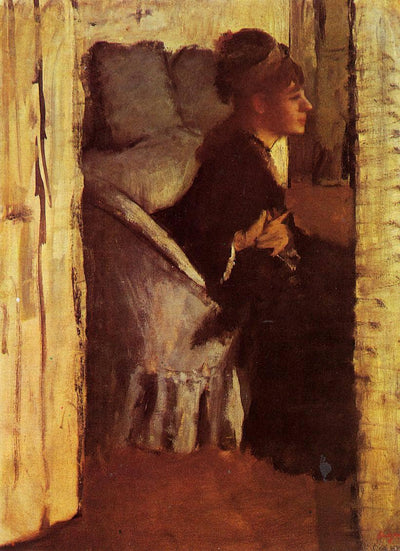 Woman Putting on her Gloves in entryway