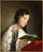 Woman reading in living room