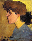 Woman's Head in Profile by Amedeo Modigliani — hand-painted portrait oil painting reproduction on canvas