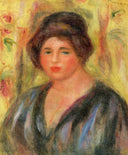 Woman`s Head by Pierre-Auguste Renoir — female oil painting wall art, Impressionism