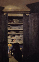 Woman Searching through a Cupboard by Felix Vallotton — male oil painting wall art