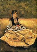 Woman Seated on the Lawn by Gustave Caillebotte — male oil painting wall art, Impressionism