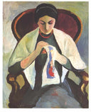Woman Sewing by August Macke — hand-painted portrait oil painting reproduction on canvas