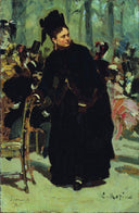Woman (study) by Ilya Repin — female oil painting wall art, Realism