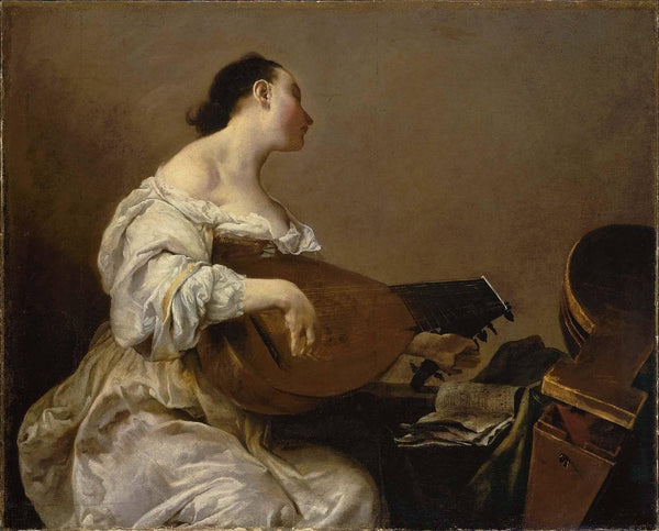 Woman Tuning a Lute