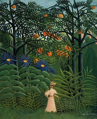 Woman Walking in an Exotic Forest by Henri Rousseau — hand-painted abstract oil painting reproduction on canvas