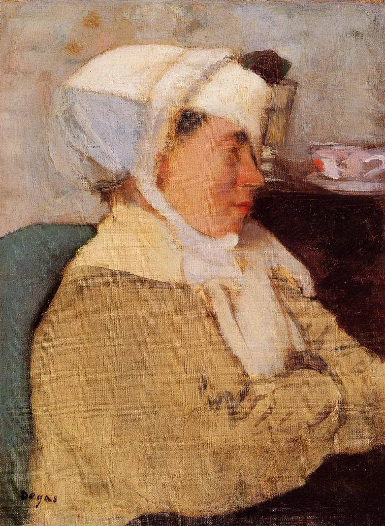 Woman with a Bandage by Edgar Degas — hand-painted portrait oil painting reproduction on canvas