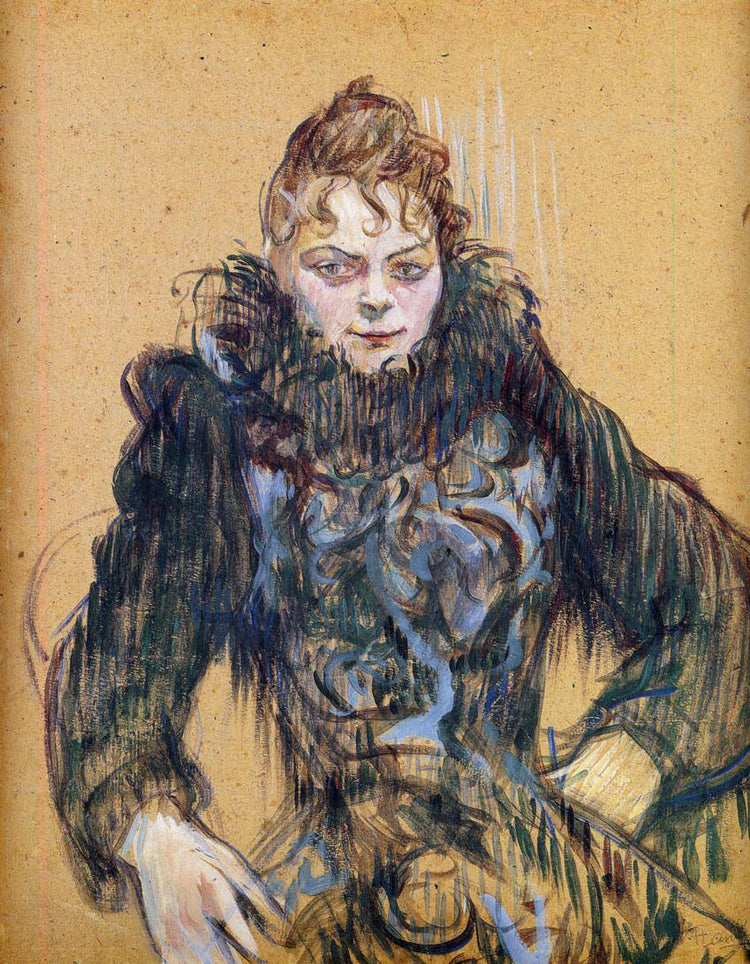 Woman with a Black Boa - Henri de Toulouse-Lautrec