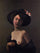 Woman with a Black Hat in apartment