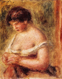 Woman with a Corset by Pierre-Auguste Renoir — hand-painted portrait oil painting reproduction on canvas