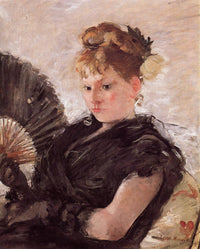 Woman with a Fan (aka Head of a Girl) by Berthe Morisot — hand-painted portrait oil painting reproduction on canvas
