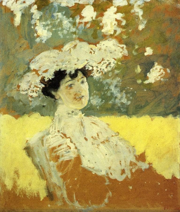 Woman with a Hat by Edouard Vuillard — hand-painted portrait oil painting reproduction on canvas