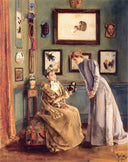 Woman with a Japanese Doll by Alfred Stevens — male oil painting wall art, Romanticism