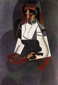 Woman with a Mandolin (after Corot) by Juan Gris — hand-painted portrait oil painting reproduction on canvas