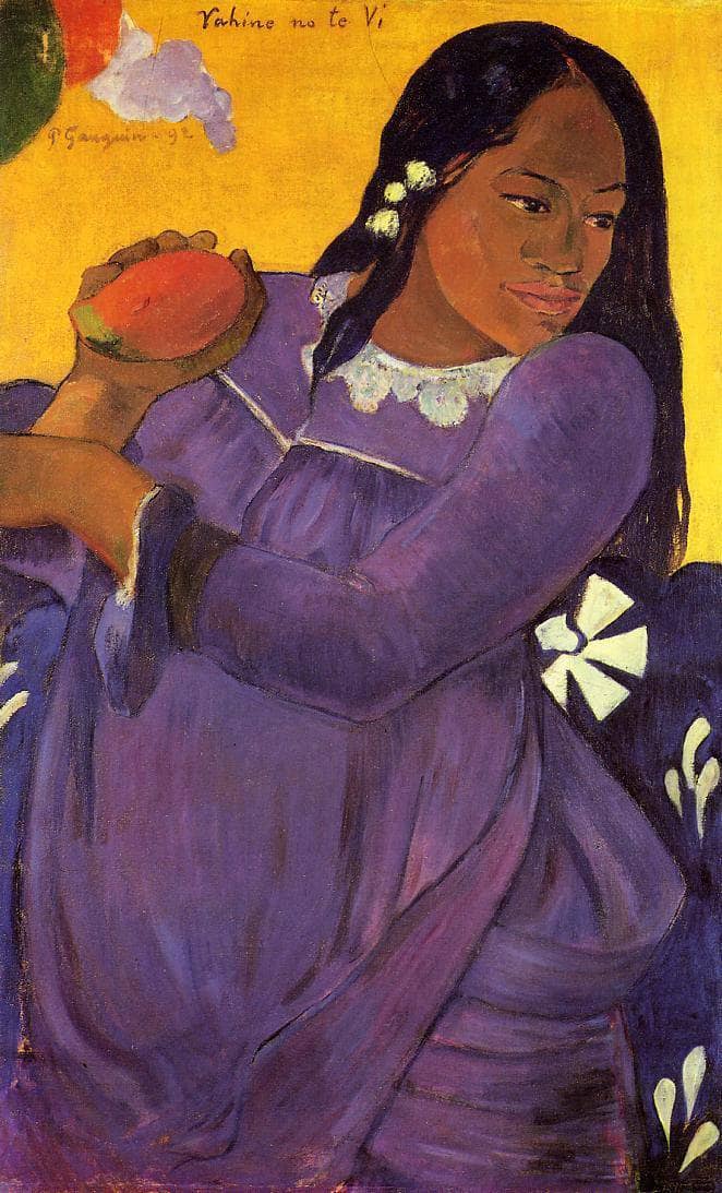 Woman with a Mango by Paul Gauguin — hand-painted portrait oil painting reproduction on canvas