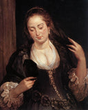 Woman with a Mirror by Peter Paul Rubens — hand-painted portrait oil painting reproduction on canvas