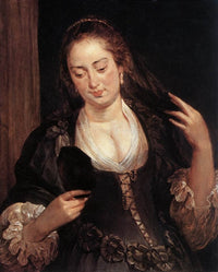 Woman with a Mirror by Peter Paul Rubens — hand-painted portrait oil painting reproduction on canvas