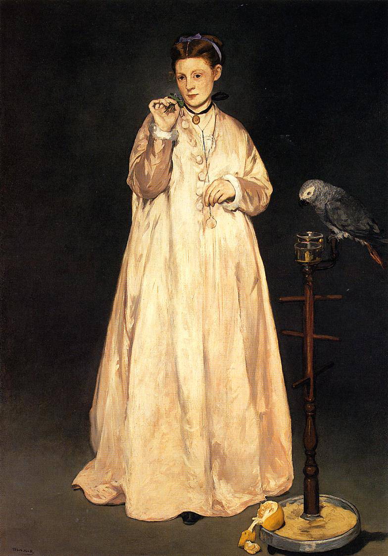 Woman with a Parrot - Edouard Manet