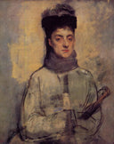 Woman with an Umbrella by Edgar Degas — male oil painting wall art, Impressionism