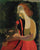 Woman with birds in bedroom