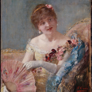 Woman with fan (Portrait of Réjane?)