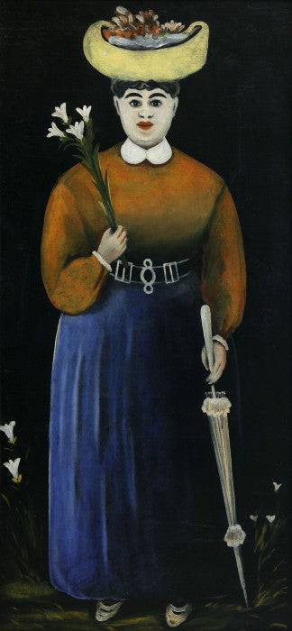 Woman with Flowers and Parasol