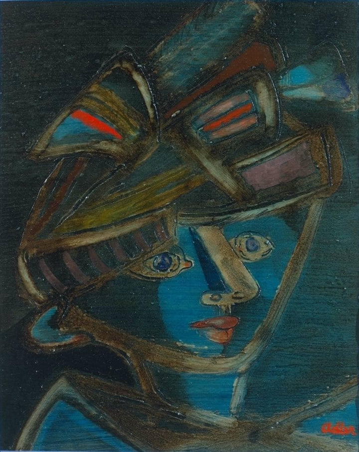 Woman with Hat by Jankel Adler — hand-painted abstract oil painting reproduction on canvas