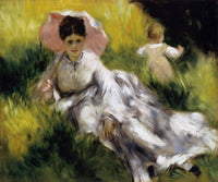 Woman with Parasol by Pierre-Auguste Renoir — hand-painted portrait oil painting reproduction on canvas