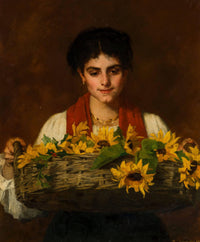 Woman with Sunflowers