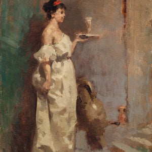 Woman with tray