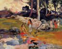 Women at the banks of river by Paul Gauguin — seascapes oil painting wall art, Post Impressionism