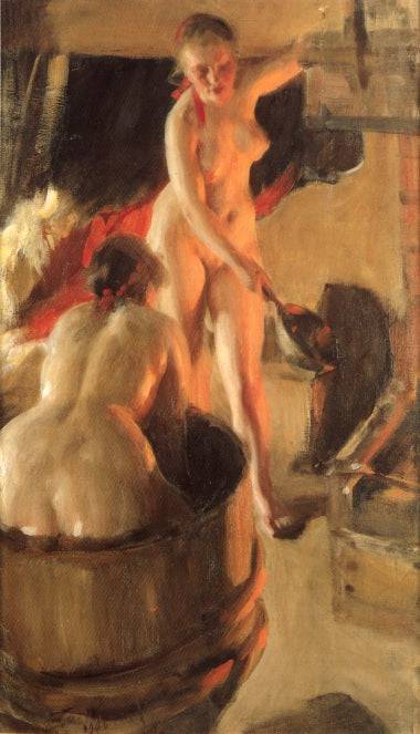 Women Bathing in the Sauna - Anders Zorn