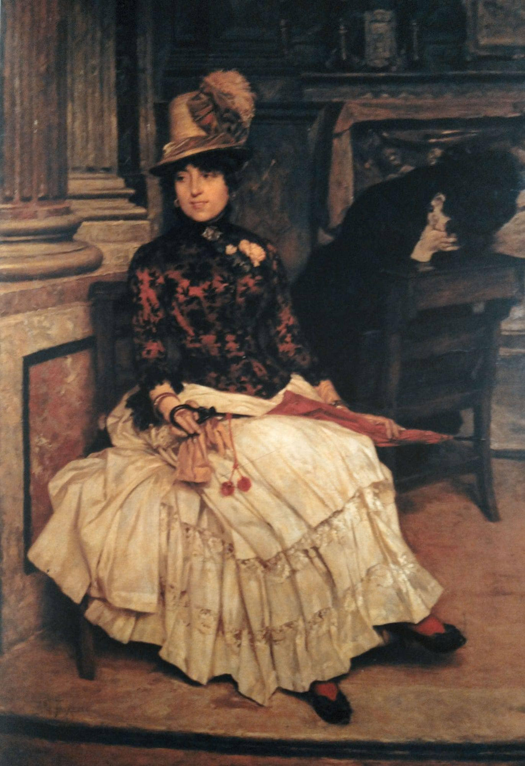 Women in Church by Giacomo Favretto — hand-painted portrait oil painting reproduction on canvas