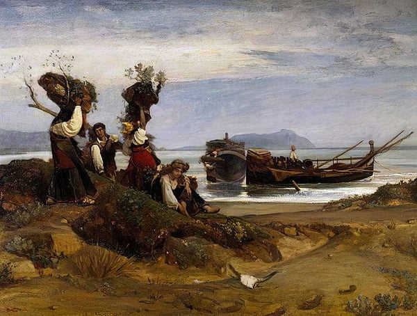 Women loading wood in the port of Anzio