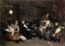 Women plucking geese by Max Liebermann — group oil painting wall art, Impressionism
