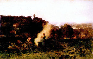 Wood fire in the country - Charles-Francois Daubigny